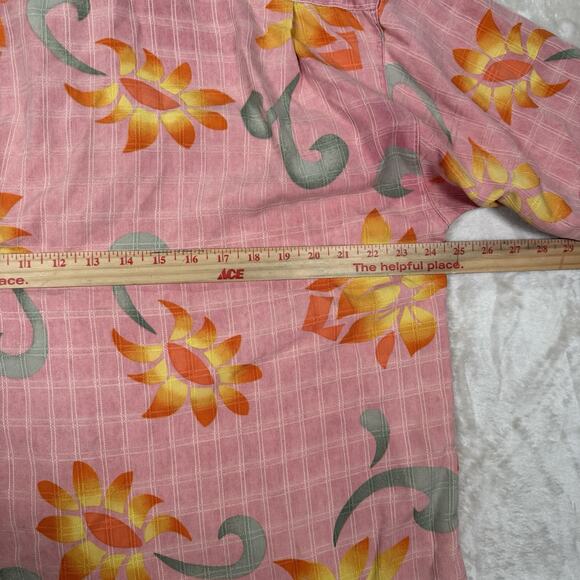 Tommy Bahama Pink Floral Hawaiian Tropical Camp Shirt 100% Silk Men's Size Large - Picture 5 of 6